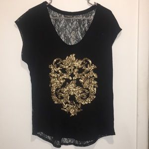 NWT EXPRESS BLACK TEE SIZE LARGE